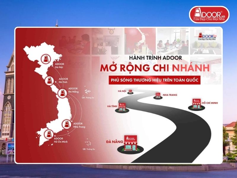 Chi nhánh Adoor phủ rộng toàn quốc phục vụ khách hàng tại Thuận An