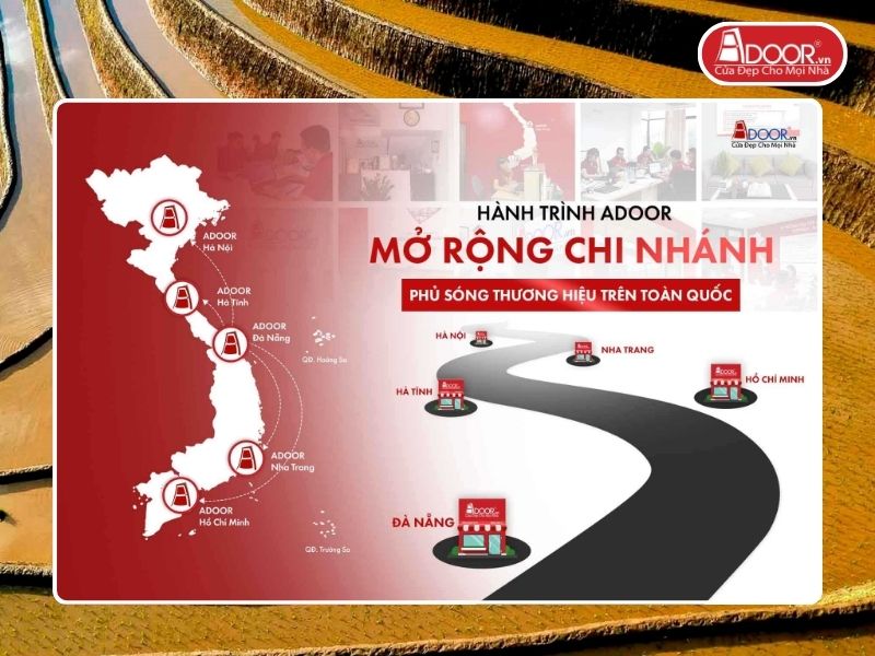 Chi nhánh Adoor phủ rộng toàn quốc phục vụ khách hàng tại Yên Bái