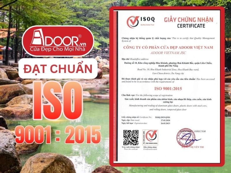 Chứng nhận ISO minh chứng Adoor uy tín phục vụ Biên Hòa