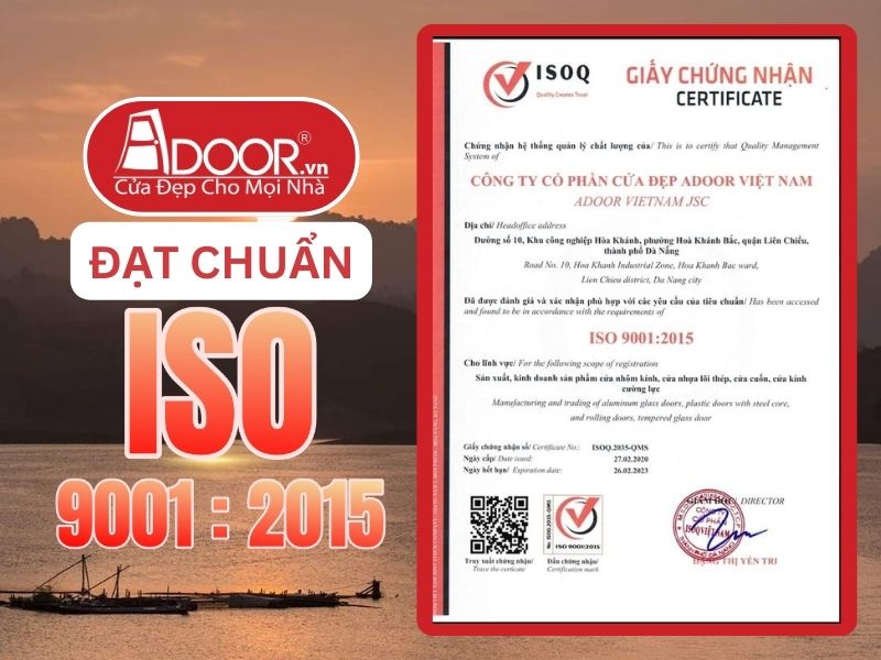 Chứng nhận ISO minh chứng Adoor uy tín phục vụ Hòa Bình