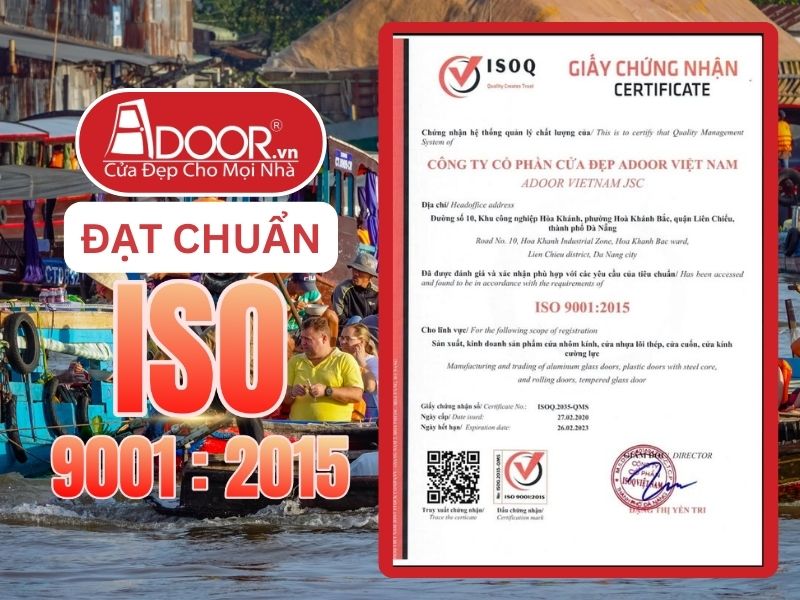 Chứng nhận ISO minh chứng Adoor uy tín phục vụ Long Xuyên
