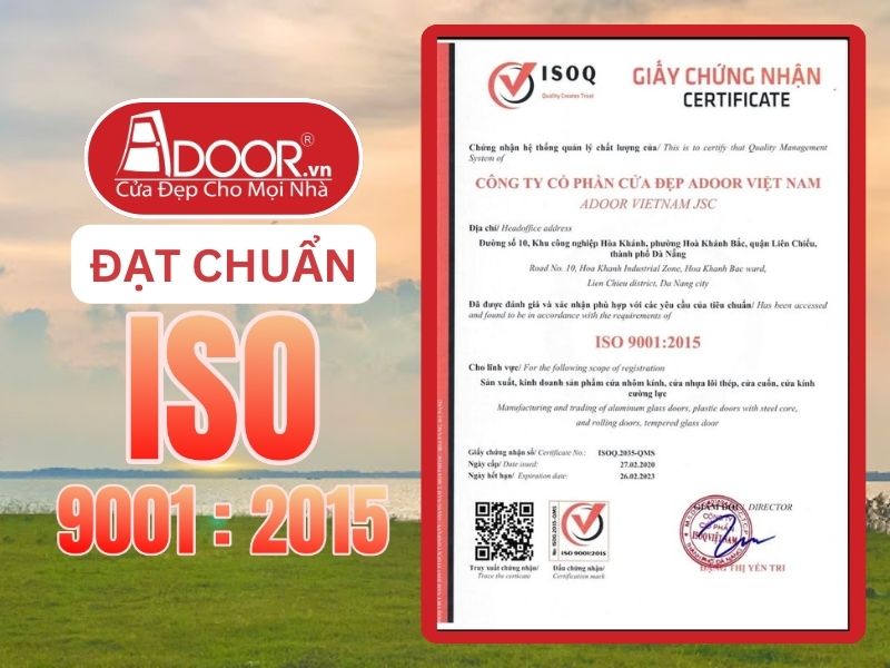 Chứng nhận ISO minh chứng Adoor uy tín phục vụ Tân Uyên