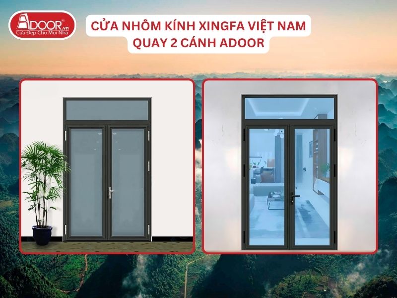 Cửa Mở Quay 2 Cánh Nhôm Kính Xingfa Tại Cao Bằng Hệ Việt Nam Adoor Cửa Mở Quay 2 Cánh Nhôm Kính Xingfa Tại Cao Bằng Hệ Việt Nam Adoor