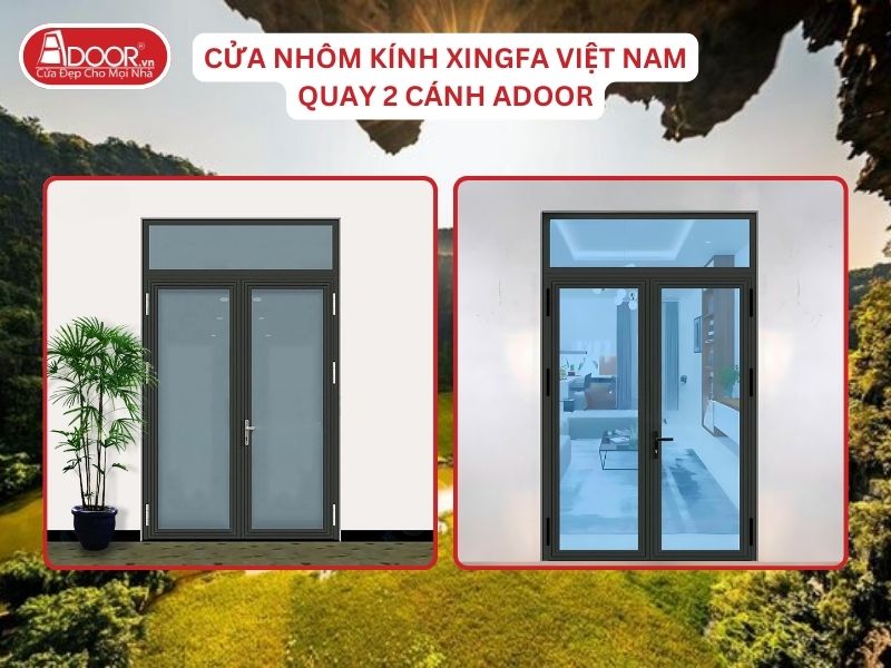 Cửa Mở Quay 2 Cánh Nhôm Kính Xingfa Tại Hoa Lư Hệ Việt Nam Adoor