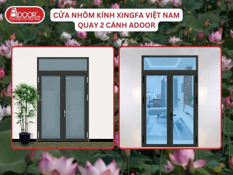 Cửa Mở Quay 2 Cánh Nhôm Kính Xingfa Tại Thái Bình Hệ Việt Nam Adoor