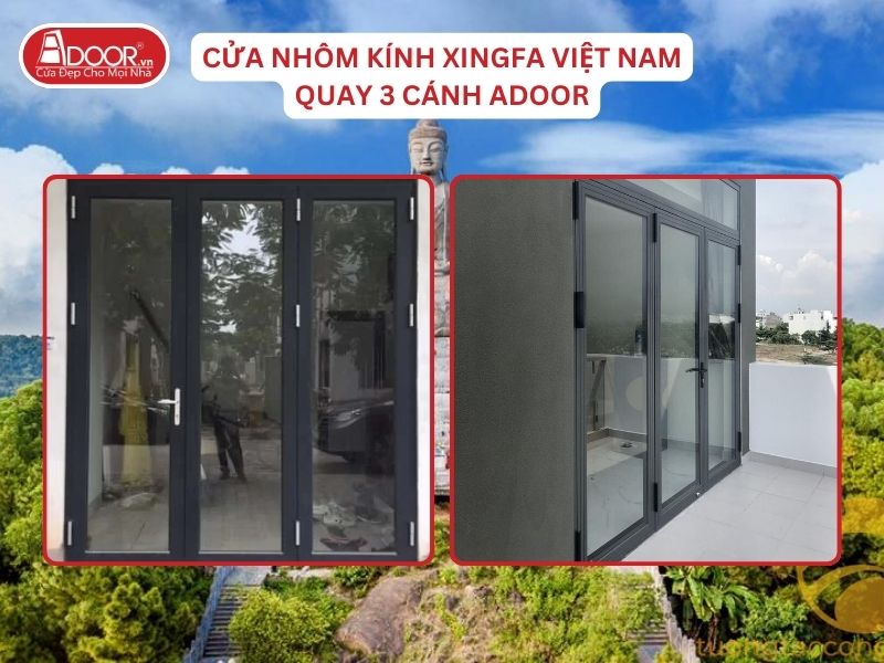 Cửa Mở Quay 3 Cánh Nhôm Kính Xingfa Tại Bắc Ninh Hệ Việt Nam Adoor Cửa Mở Quay 3 Cánh Nhôm Kính Xingfa Tại Bắc Ninh Hệ Việt Nam Adoor