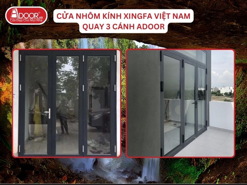 Cửa Mở Quay 3 Cánh Nhôm Kính Xingfa Tại Gia Nghĩa Hệ Việt Nam Adoor Cửa Mở Quay 3 Cánh Nhôm Kính Xingfa Tại Gia Nghĩa Hệ Việt Nam Adoor