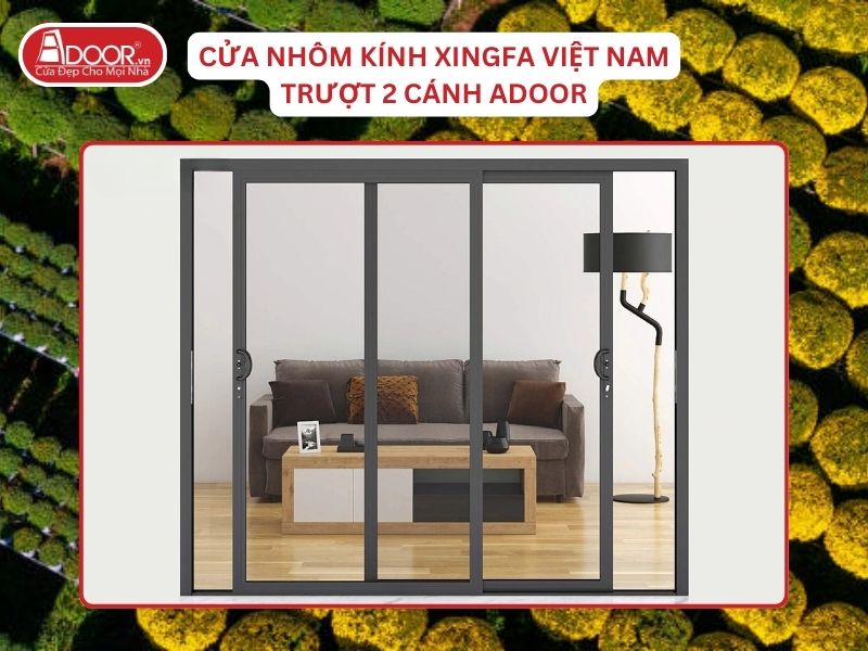Cửa Mở Trượt 2 Cánh Nhôm Kính Xingfa Tại Bến Tre Hệ Việt Nam Adoor