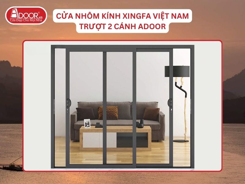 Cửa Mở Trượt 2 Cánh Nhôm Kính Xingfa Tại Hòa Bình Hệ Việt Nam Adoor