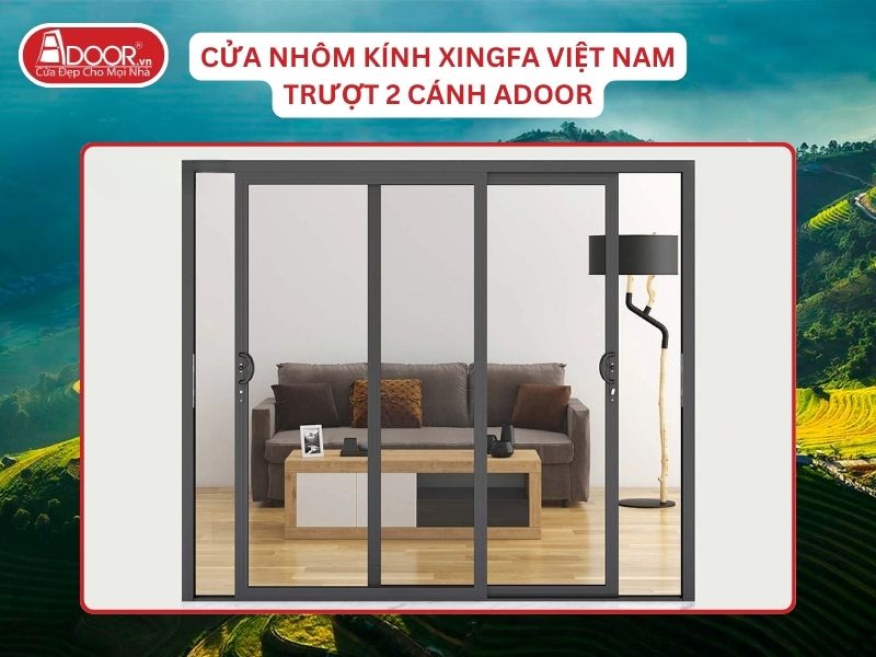 Cửa Mở Trượt 2 Cánh Nhôm Kính Xingfa Tại Lào Cai Hệ Việt Nam Adoor
