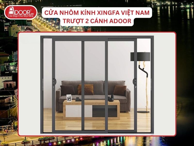 Cửa Mở Trượt 2 Cánh Nhôm Kính Xingfa Tại Mỹ Tho Hệ Việt Nam Adoor