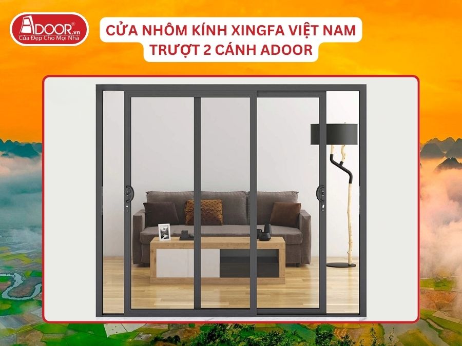 Cửa Mở Trượt 2 Cánh Nhôm Kính Xingfa Tại Thái Nguyên Hệ Việt Nam Adoor