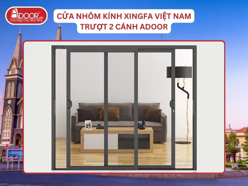 Cửa Mở Trượt 2 Cánh Nhôm Kính Xingfa Tại Thuận An Hệ Việt Nam Adoor