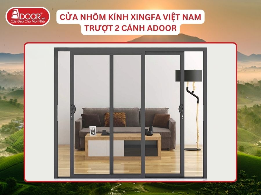 Cửa Mở Trượt 2 Cánh Nhôm Kính Xingfa Tại Việt Trì Hệ Việt Nam Adoor