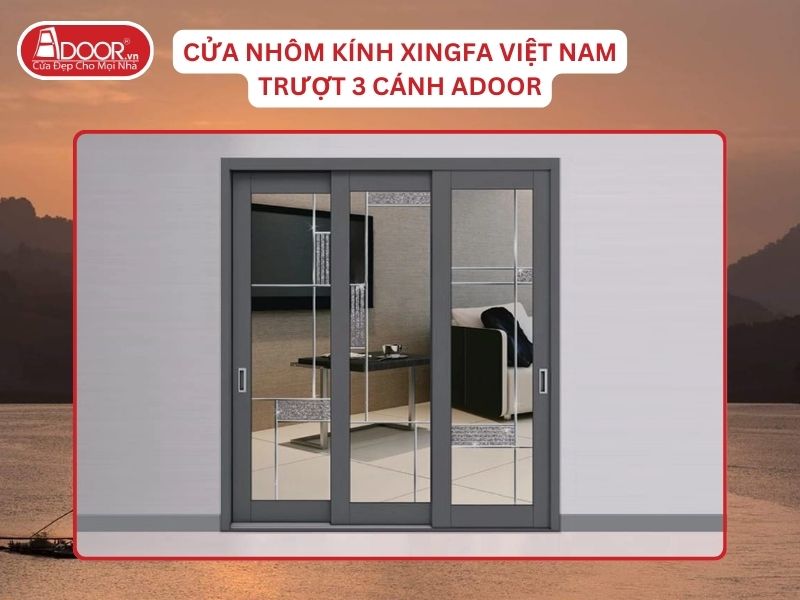 Cửa Mở Trượt 3 Cánh Nhôm Kính Xingfa Tại Hòa Bình Hệ Việt Nam Adoor