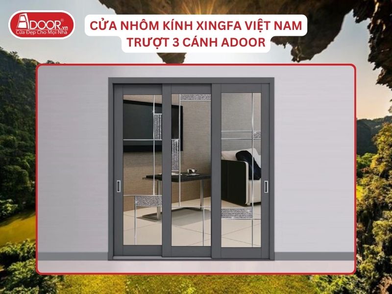 Cửa Mở Trượt 3 Cánh Nhôm Kính Xingfa Tại Hoa Lư Hệ Việt Nam Adoor