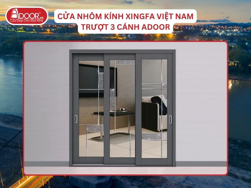 Cửa Mở Trượt 3 Cánh Nhôm Kính Xingfa Tại Kon Tum Hệ Việt Nam Adoor Cửa Mở Trượt 3 Cánh Nhôm Kính Xingfa Tại Kon Tum Hệ Việt Nam Adoor