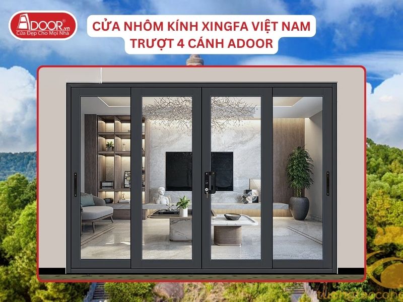 Cửa Mở Trượt 4 Cánh Nhôm Kính Xingfa Tại Bắc Ninh Hệ Việt Nam Adoor Cửa Mở Trượt 4 Cánh Nhôm Kính Xingfa Tại Bắc Ninh Hệ Việt Nam Adoor
