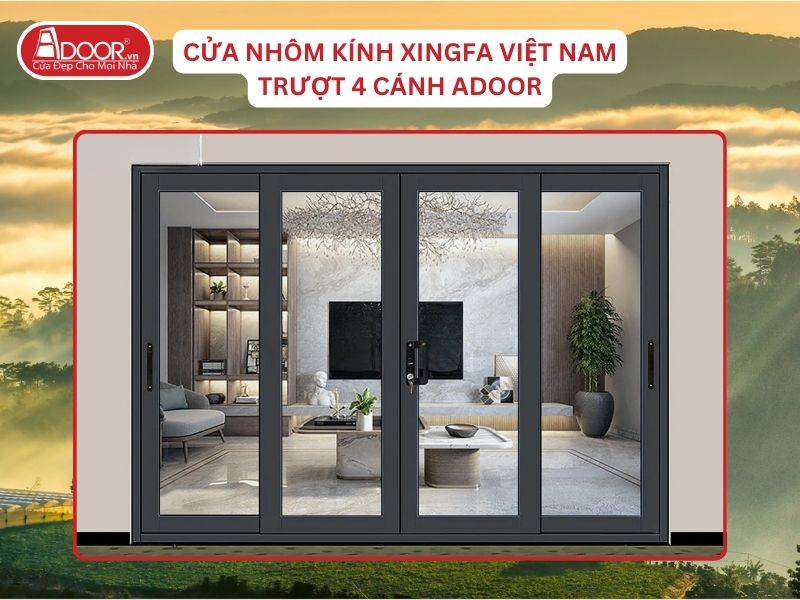 Cửa Mở Trượt 4 Cánh Nhôm Kính Xingfa Tại Bảo Lộc Hệ Việt Nam Adoor