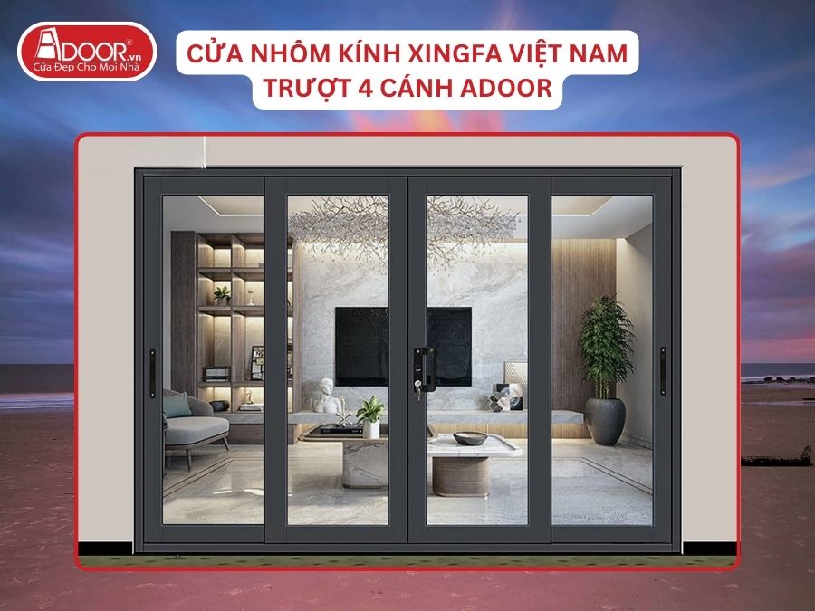 Cửa Mở Trượt 4 Cánh Nhôm Kính Xingfa Tại Cẩm Phả Hệ Việt Nam Adoor