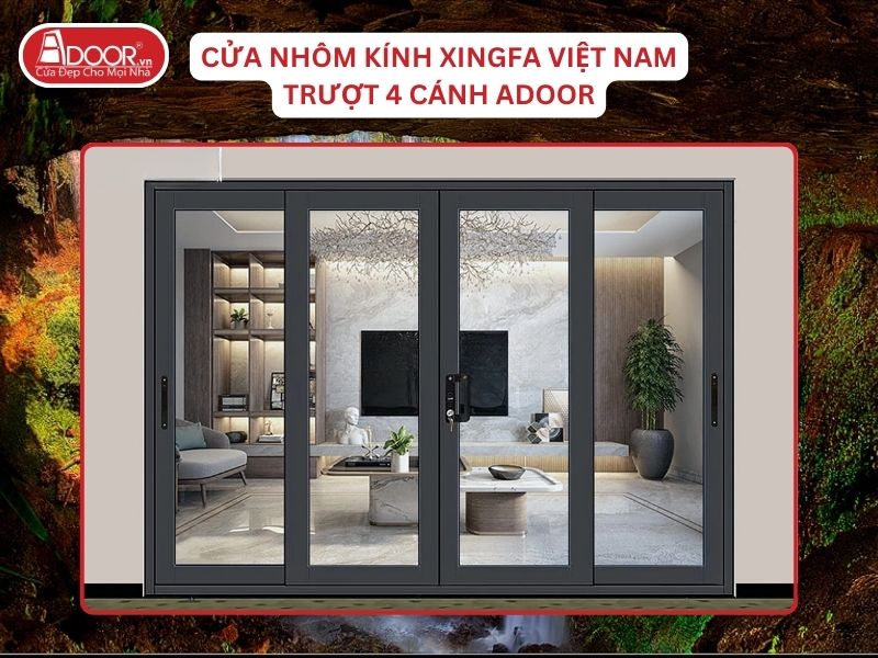 Cửa Mở Trượt 4 Cánh Nhôm Kính Xingfa Tại Gia Nghĩa Hệ Việt Nam Adoor Cửa Mở Trượt 4 Cánh Nhôm Kính Xingfa Tại Gia Nghĩa Hệ Việt Nam Adoor
