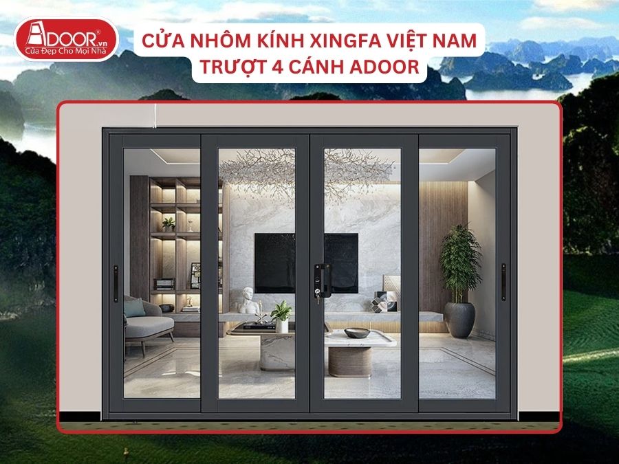 Cửa Mở Trượt 4 Cánh Nhôm Kính Xingfa Tại Hạ Long Hệ Việt Nam Adoor Cửa Mở Trượt 4 Cánh Nhôm Kính Xingfa Tại Hạ Long Hệ Việt Nam Adoor