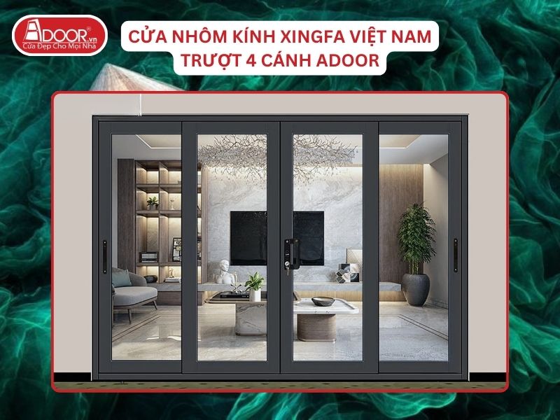 Cửa Mở Trượt 4 Cánh Nhôm Kính Xingfa Tại Phan Rang Hệ Việt Nam Adoor Cửa Mở Trượt 4 Cánh Nhôm Kính Xingfa Tại Phan Rang Hệ Việt Nam Adoor