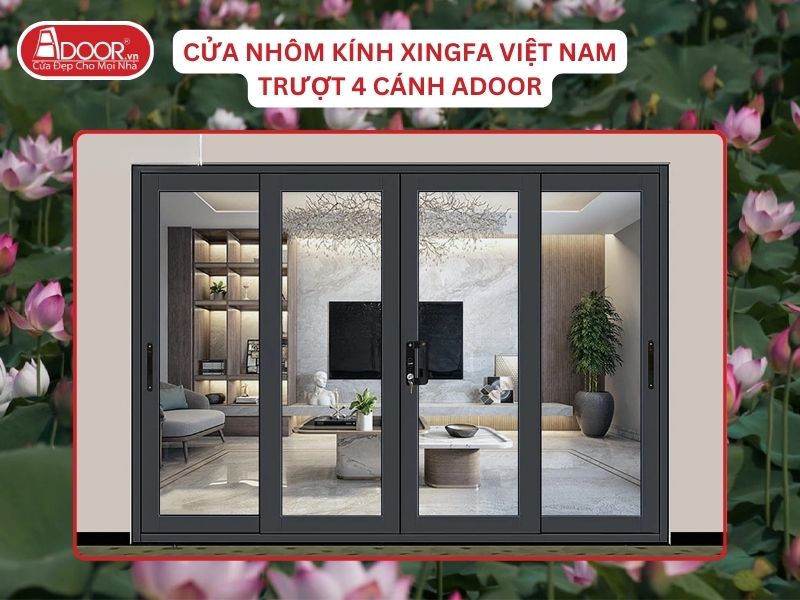 Cửa Mở Trượt 4 Cánh Nhôm Kính Xingfa Tại Thái Bình Hệ Việt Nam Adoor