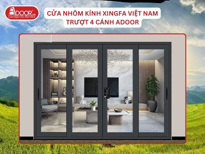 Cửa Mở Trượt 4 Cánh Nhôm Kính Xingfa Tại Thanh Hóa Hệ Việt Nam Adoor Cửa Mở Trượt 4 Cánh Nhôm Kính Xingfa Tại Thanh Hóa Hệ Việt Nam Adoor