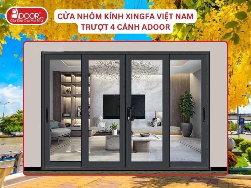 Cửa Mở Trượt 4 Cánh Nhôm Kính Xingfa Tại Vị Thanh Hệ Việt Nam Adoor Cửa Mở Trượt 4 Cánh Nhôm Kính Xingfa Tại Vị Thanh Hệ Việt Nam Adoor