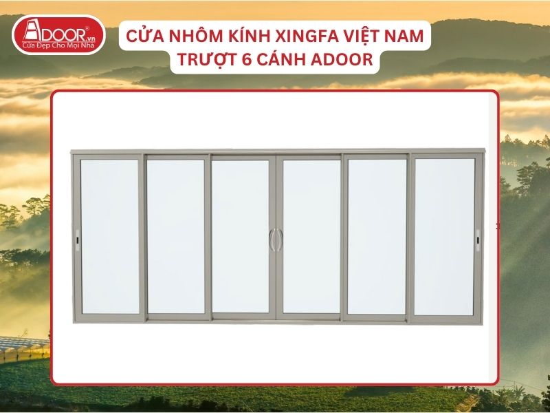 Cửa Mở Trượt 6 Cánh Nhôm Kính Xingfa Tại Bảo Lộc Hệ Việt Nam Adoor