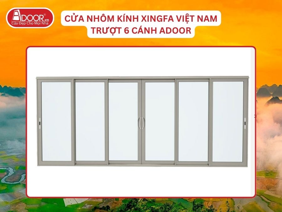 Cửa Mở Trượt 6 Cánh Nhôm Kính Xingfa Tại Thái Nguyên Hệ Việt Nam Adoor