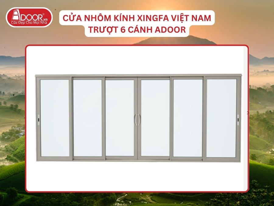 Cửa Mở Trượt 6 Cánh Nhôm Kính Xingfa Tại Việt Trì Hệ Việt Nam Adoor