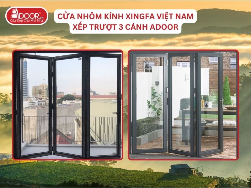 Cửa Mở Xếp Trượt 3 Cánh Nhôm Kính Xingfa Tại Bảo Lộc Hệ Việt Nam Adoor