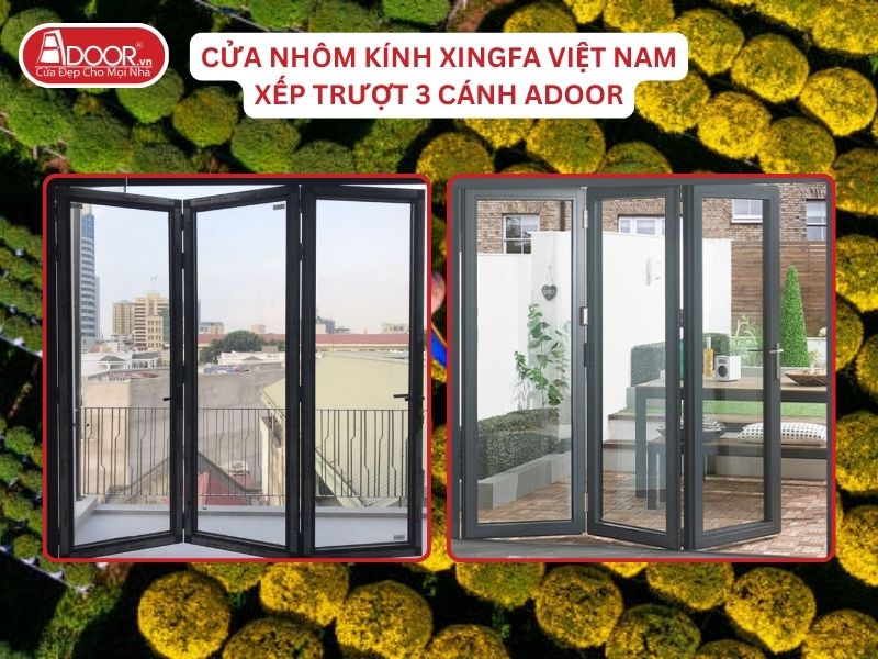 Cửa Mở Xếp Trượt 3 Cánh Nhôm Kính Xingfa Tại Bến Tre Hệ Việt Nam Adoor