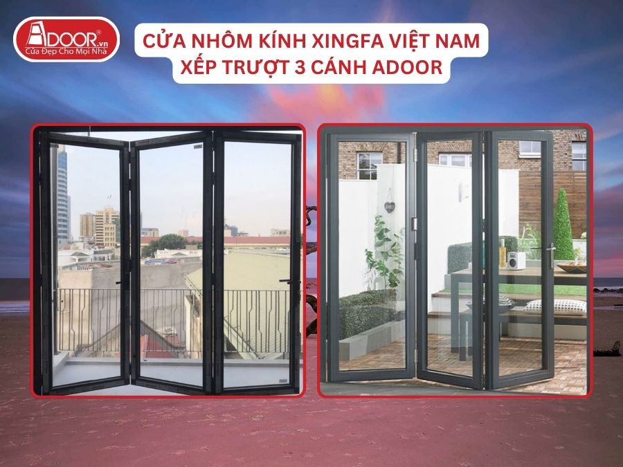 Cửa Mở Xếp Trượt 3 Cánh Nhôm Kính Xingfa Tại Cẩm Phả Hệ Việt Nam Adoor