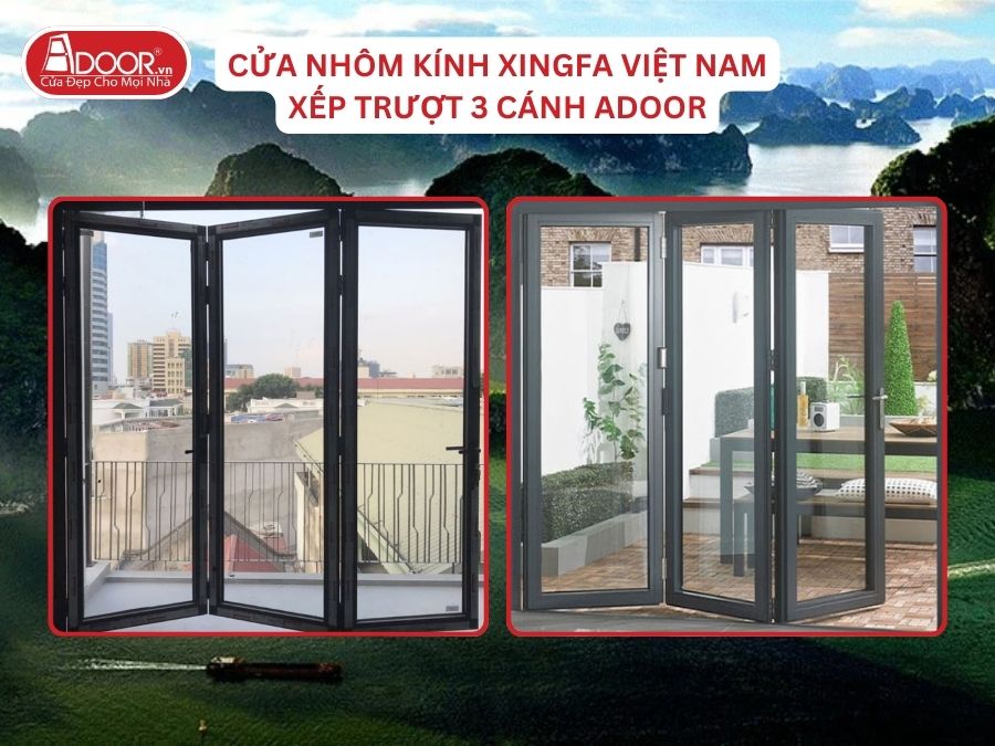 Cửa Mở Xếp Trượt 3 Cánh Nhôm Kính Xingfa Tại Hạ Long Hệ Việt Nam Adoor Cửa Mở Xếp Trượt 3 Cánh Nhôm Kính Xingfa Tại Hạ Long Hệ Việt Nam Adoor