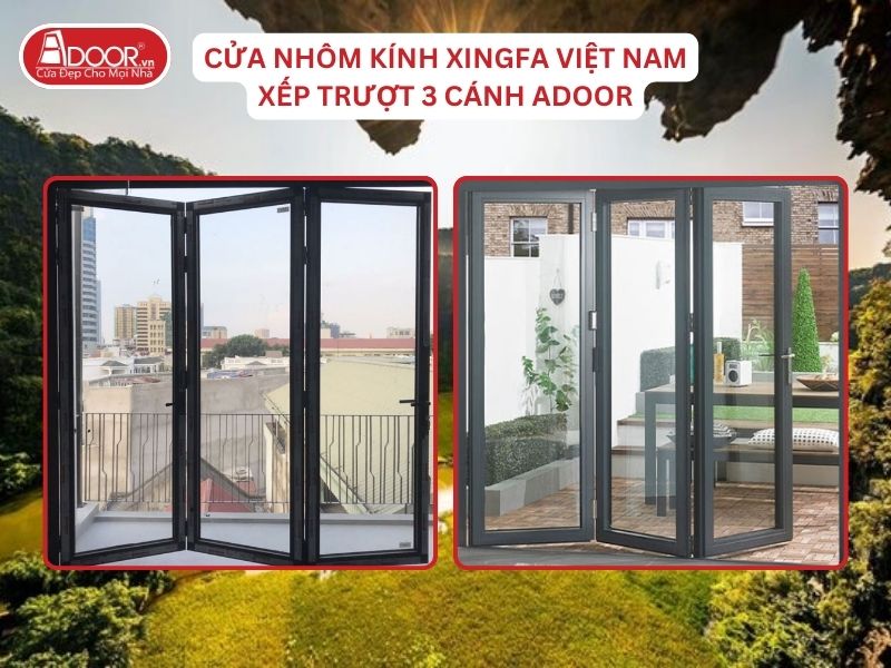 Cửa Mở Xếp Trượt 3 Cánh Nhôm Kính Xingfa Tại Hoa Lư Hệ Việt Nam Adoor
