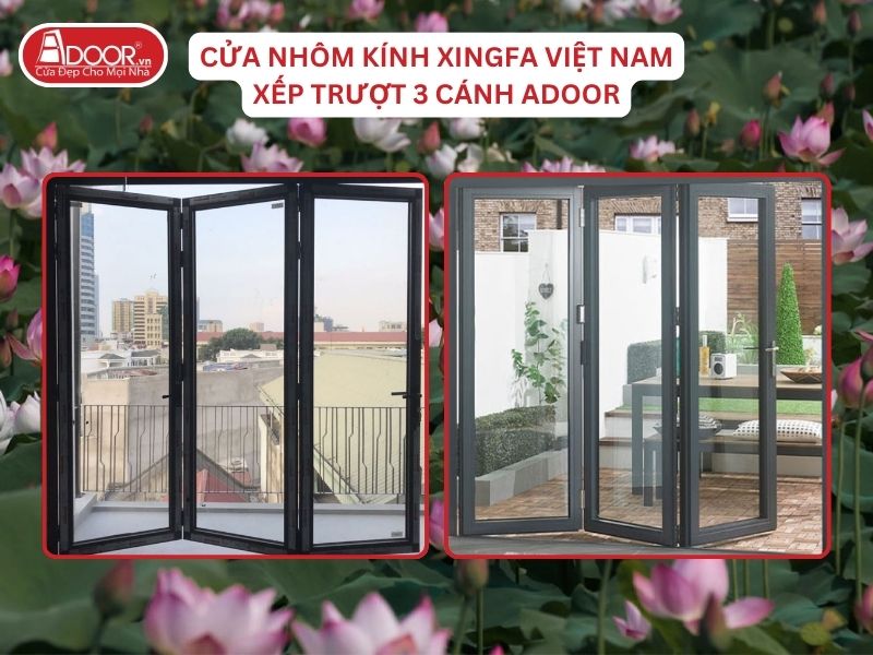Cửa Mở Xếp Trượt 3 Cánh Nhôm Kính Xingfa Tại Thái Bình Hệ Việt Nam Adoor