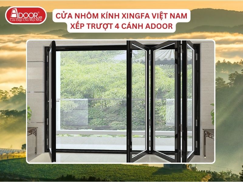 Cửa Mở Xếp Trượt 4 Cánh Nhôm Kính Xingfa Tại Bảo Lộc Hệ Việt Nam Adoor