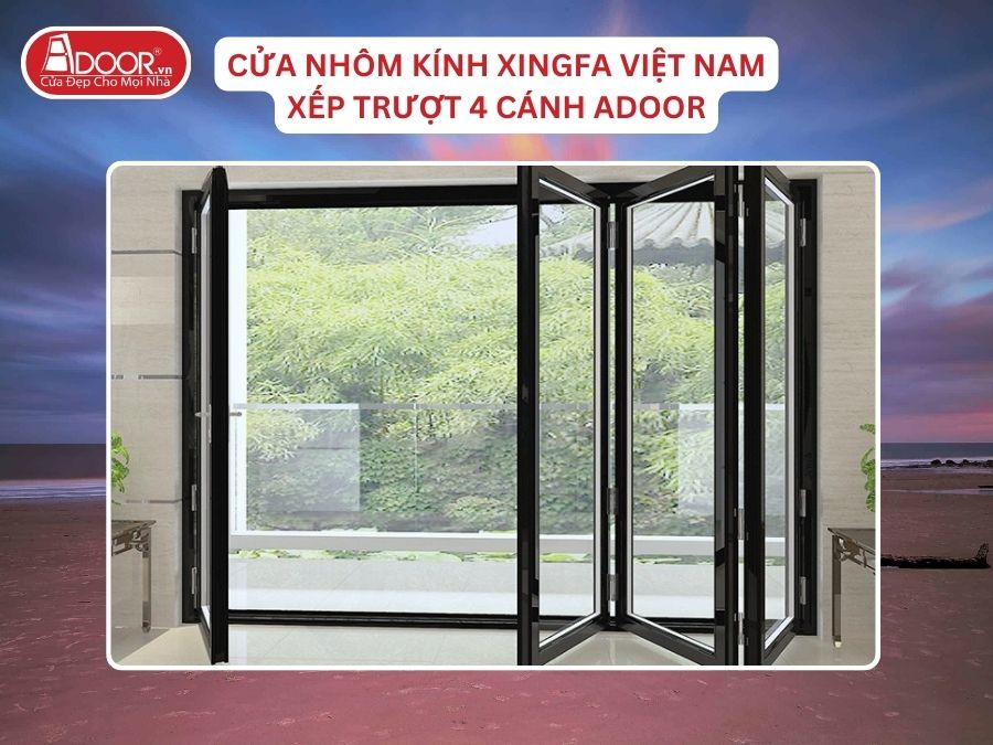 Cửa Mở Xếp Trượt 4 Cánh Nhôm Kính Xingfa Tại Cẩm Phả Hệ Việt Nam Adoor