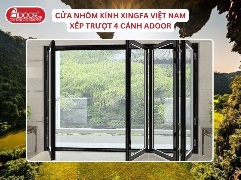 Cửa Mở Xếp Trượt 4 Cánh Nhôm Kính Xingfa Tại Hoa Lư Hệ Việt Nam Adoor