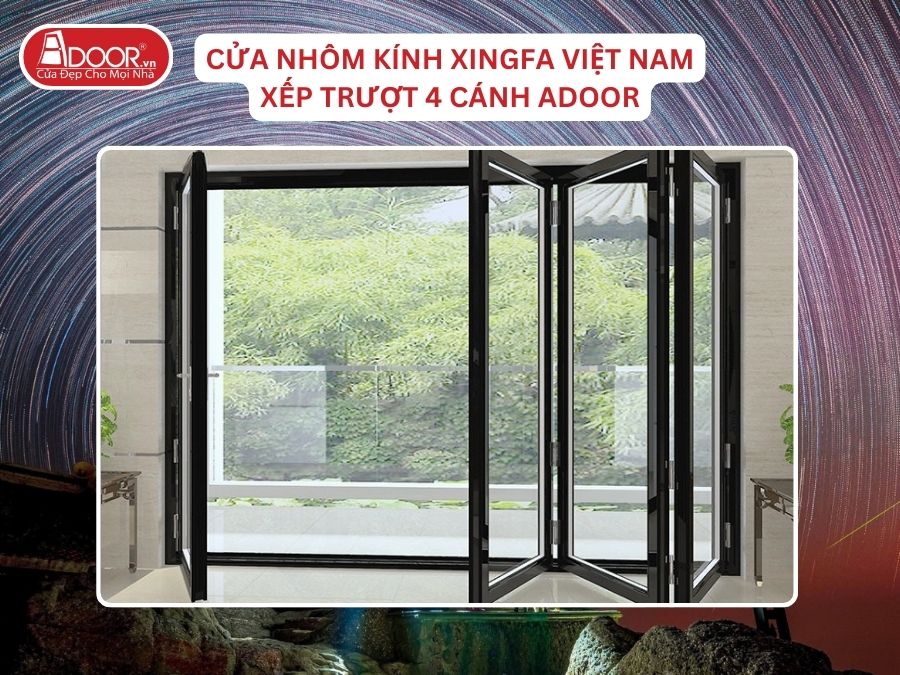 Cửa Mở Xếp Trượt 4 Cánh Nhôm Kính Xingfa Tại Móng Cái Hệ Việt Nam Adoor Cửa Mở Xếp Trượt 4 Cánh Nhôm Kính Xingfa Tại Móng Cái Hệ Việt Nam Adoor