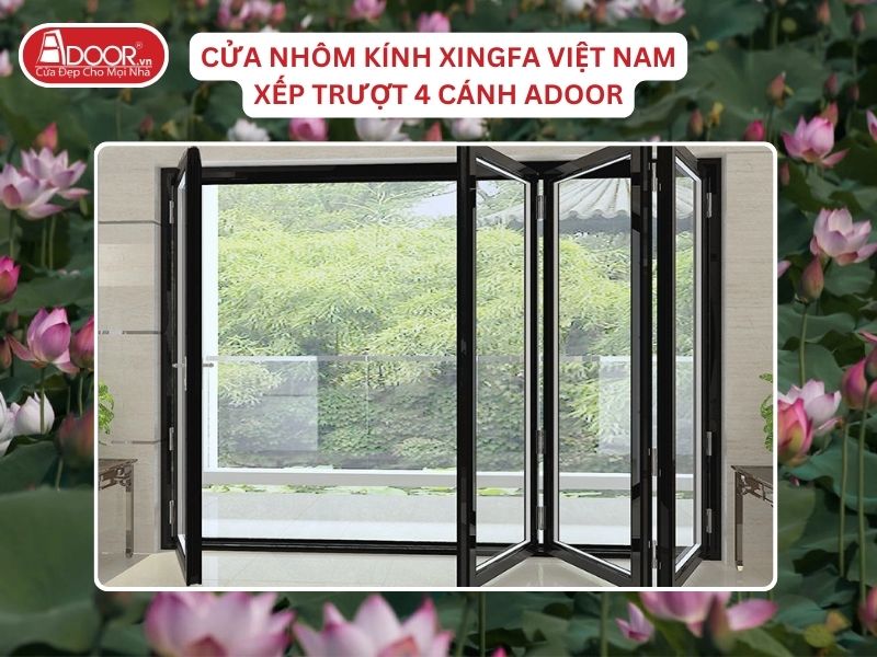 Cửa Mở Xếp Trượt 4 Cánh Nhôm Kính Xingfa Tại Thái Bình Hệ Việt Nam Adoor