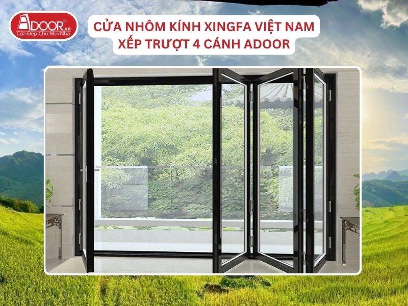 Cửa Mở Xếp Trượt 4 Cánh Nhôm Kính Xingfa Tại Thanh Hóa Hệ Việt Nam Adoor Cửa Mở Xếp Trượt 4 Cánh Nhôm Kính Xingfa Tại Thanh Hóa Hệ Việt Nam Adoor