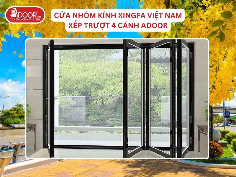 Cửa Mở Xếp Trượt 4 Cánh Nhôm Kính Xingfa Tại Vị Thanh Hệ Việt Nam Adoor Cửa Mở Xếp Trượt 4 Cánh Nhôm Kính Xingfa Tại Vị Thanh Hệ Việt Nam Adoor