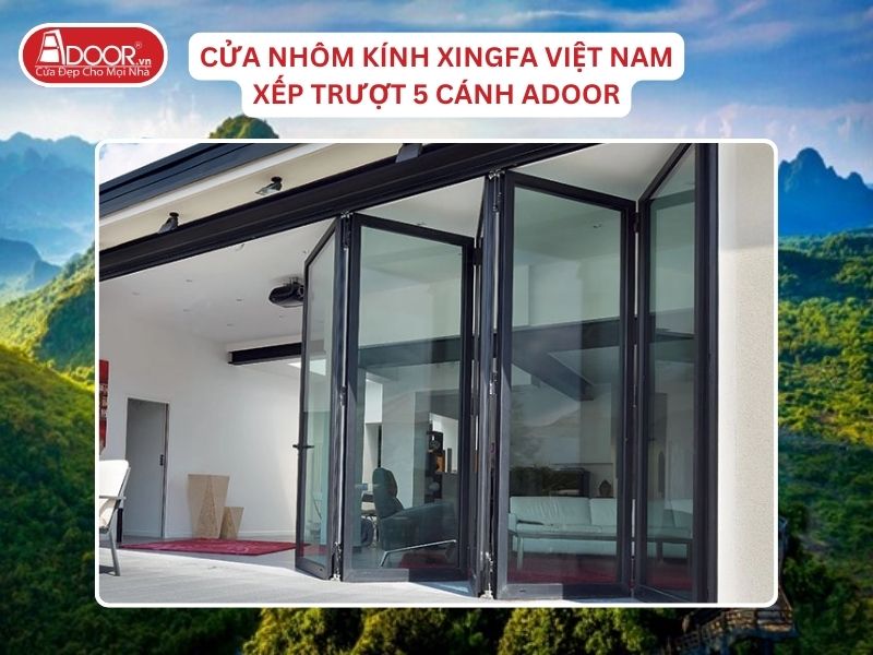 Cửa Mở Xếp Trượt 5 Cánh Nhôm Kính Xingfa Tại Hà Nam Hệ Việt Nam Adoor