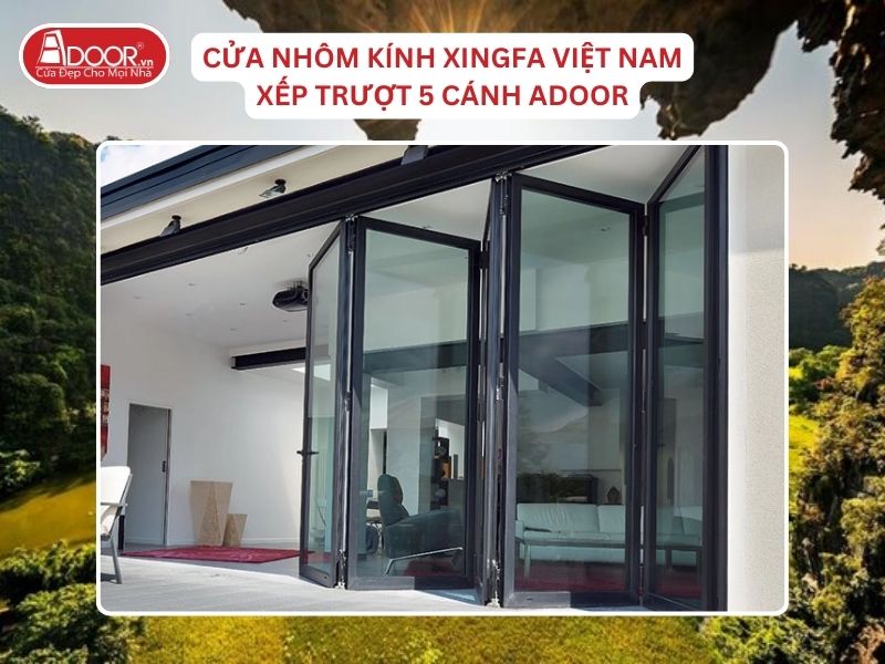 Cửa Mở Xếp Trượt 5 Cánh Nhôm Kính Xingfa Tại Hoa Lư Hệ Việt Nam Adoor