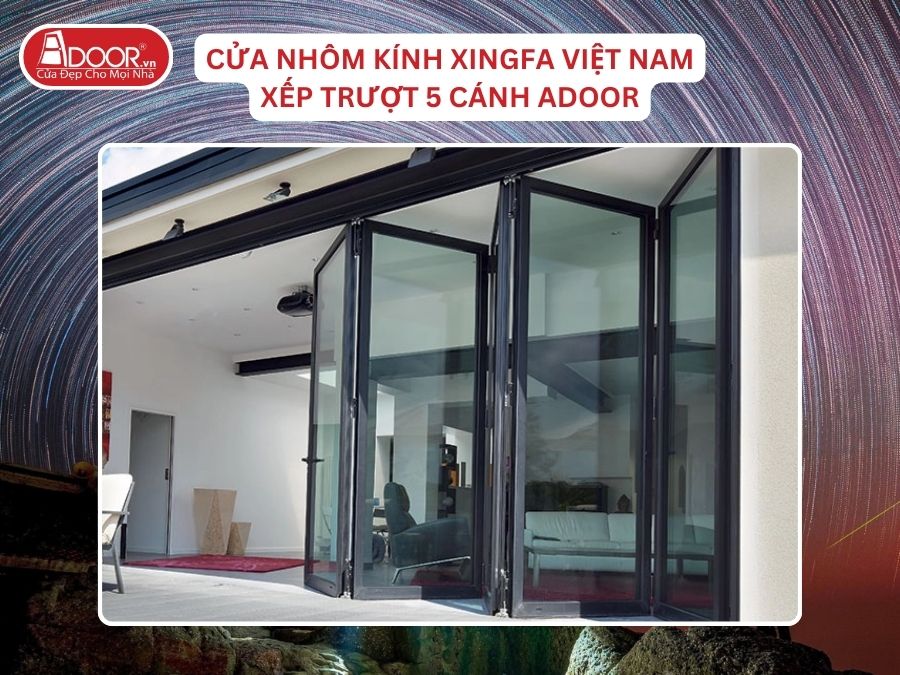 Cửa Mở Xếp Trượt 5 Cánh Nhôm Kính Xingfa Tại Móng Cái Hệ Việt Nam Adoor Cửa Mở Xếp Trượt 5 Cánh Nhôm Kính Xingfa Tại Móng Cái Hệ Việt Nam Adoor