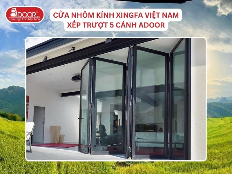 Cửa Mở Xếp Trượt 5 Cánh Nhôm Kính Xingfa Tại Thanh Hóa Hệ Việt Nam Adoor Cửa Mở Xếp Trượt 5 Cánh Nhôm Kính Xingfa Tại Thanh Hóa Hệ Việt Nam Adoor